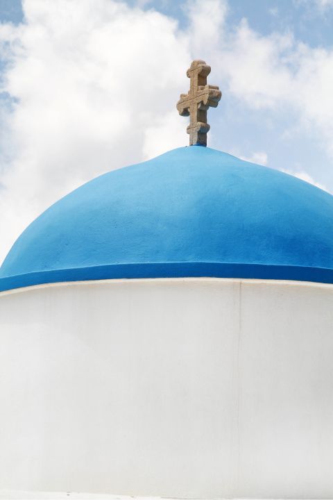 Kourounochori: The blue dome of a local church