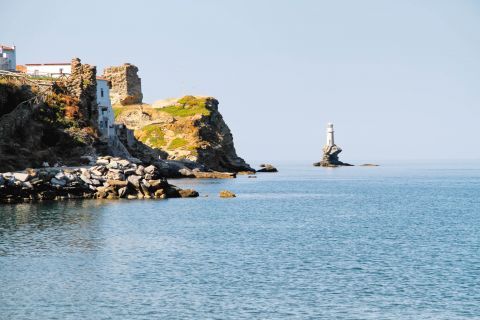 Chora: Tourlitis lighthouse, Andros.