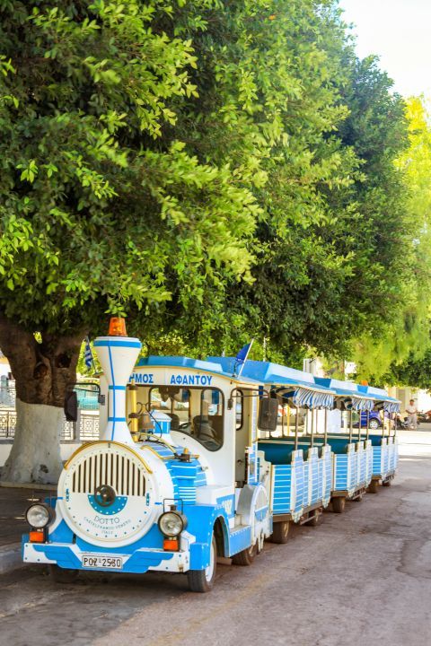 Afandou Village: A local bus, that looks like a small train. On it you can see the main sights of the village.