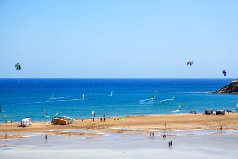 Prassonissi: This beach is a beloved destination of windsurfers.