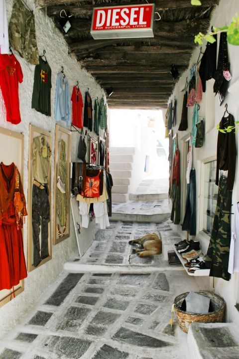 Chora: A shop with souvenirs and clothing.