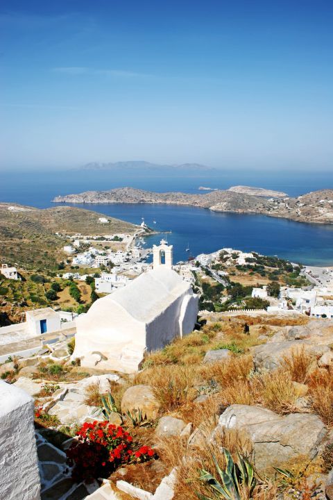 Chora: A whitewashed chapel, overlooking the sea