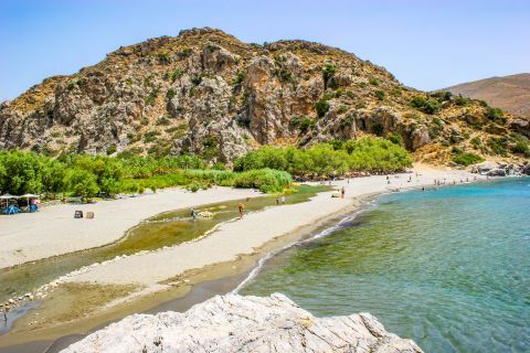 Preveli: Kourtaliotis River reaches this wonderful beach, creating a delta.