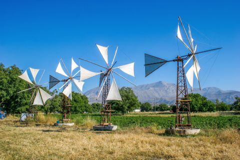 Tzermiado: Windmills in Tzermiado village.